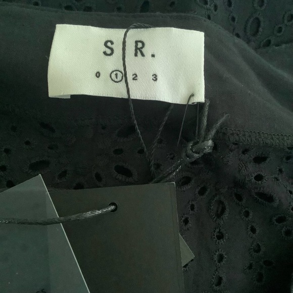 SIR. The Label Amelie Black Ruffled Broderick Anglaise Eyelet Midi Dress 6 NWT - Picture 8 of 11